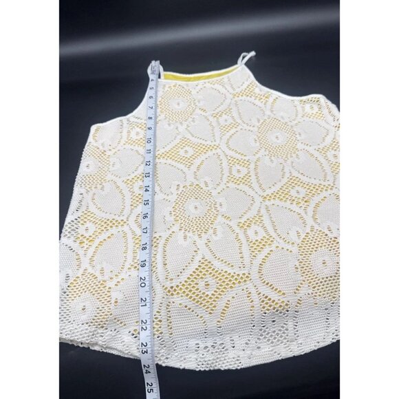 Anthropologie Women’s Cosette Yellow Lined Cutout Overlay Tank Top Sz XS - Picture 6 of 8